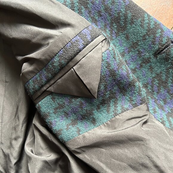 Express Wool Blend Watch Plaid Top Coat, New! - Picture 7 of 7